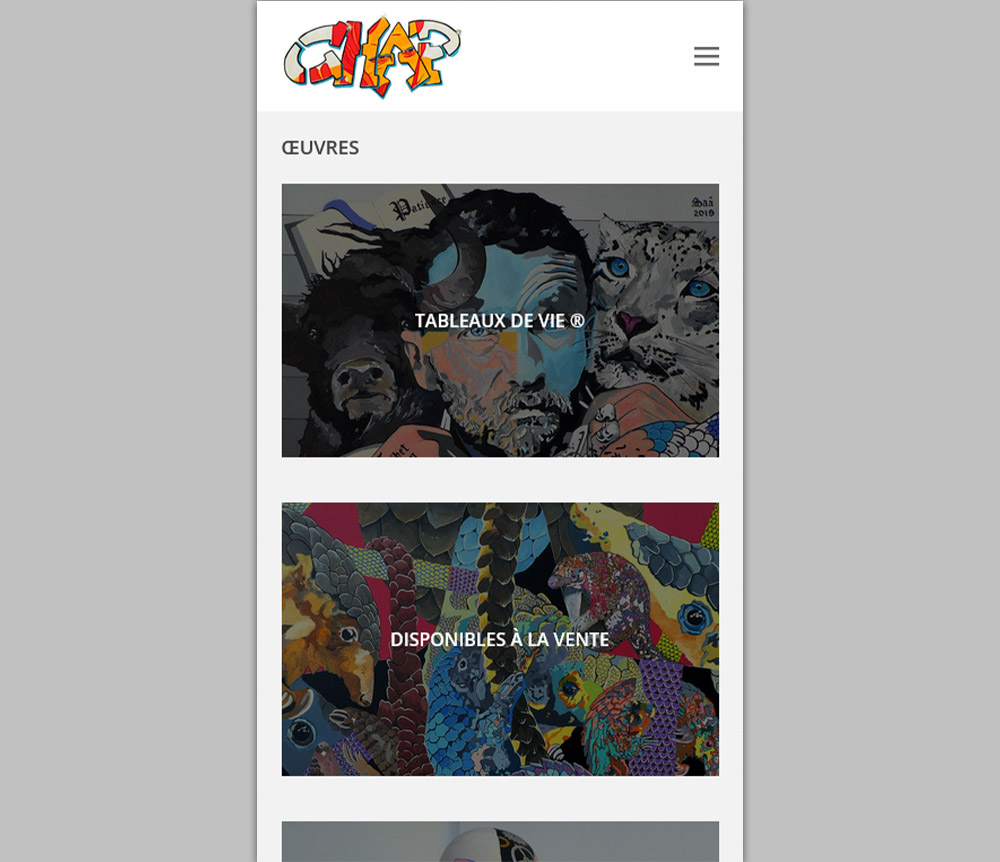 Mobile web design for an artist - CHAP