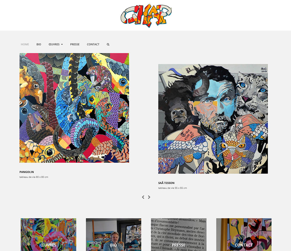 Web design for an artist website - CHAP